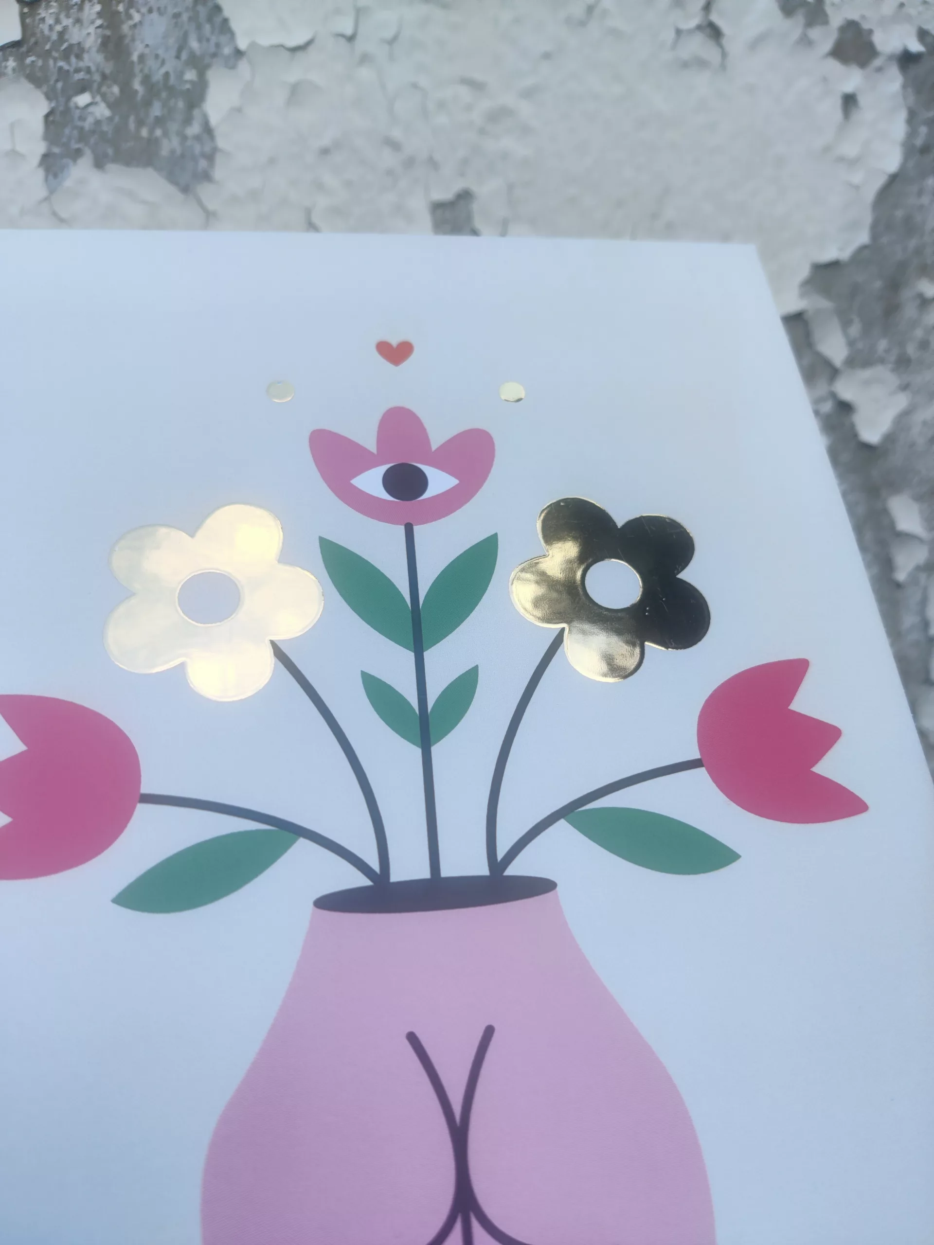 Affichette grande carte A5 - Fesses en fleurs – Image 2