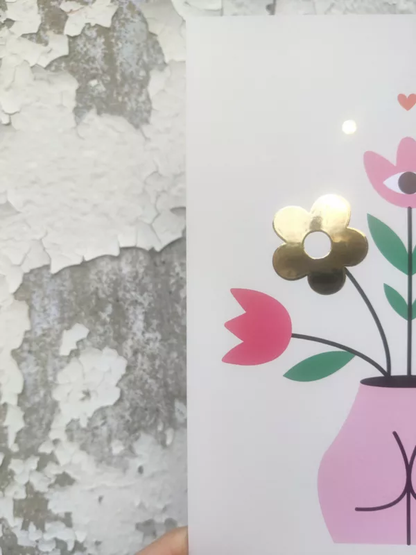 Affichette grande carte A5 - Fesses en fleurs