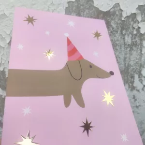 Affichette grande carte A5 - Teckel festif – Image 2