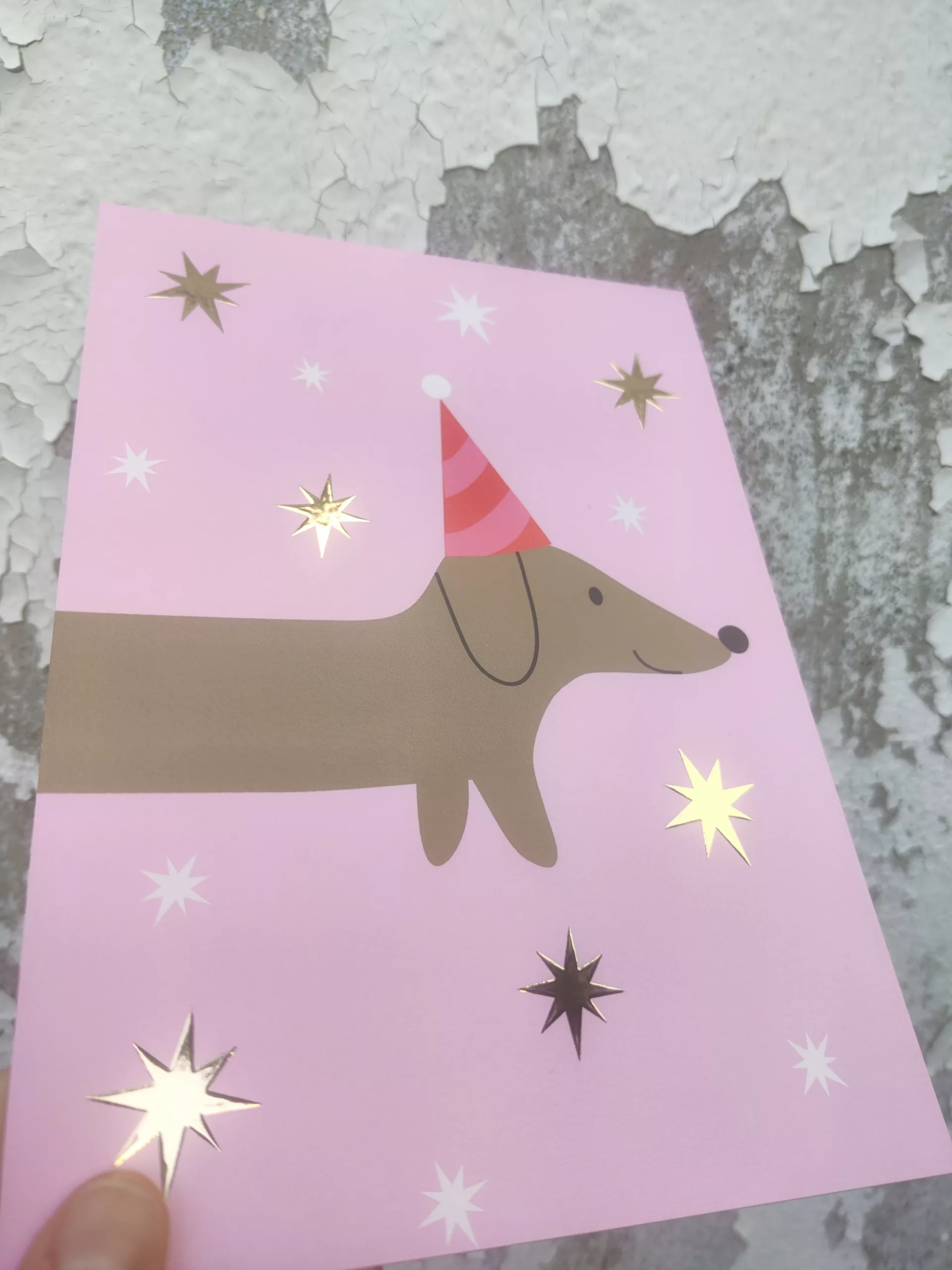 Affichette grande carte A5 - Teckel festif – Image 2