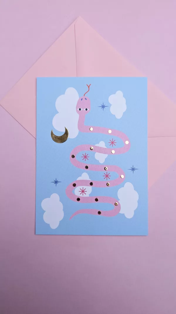 Carte postale - Serpent vicieux