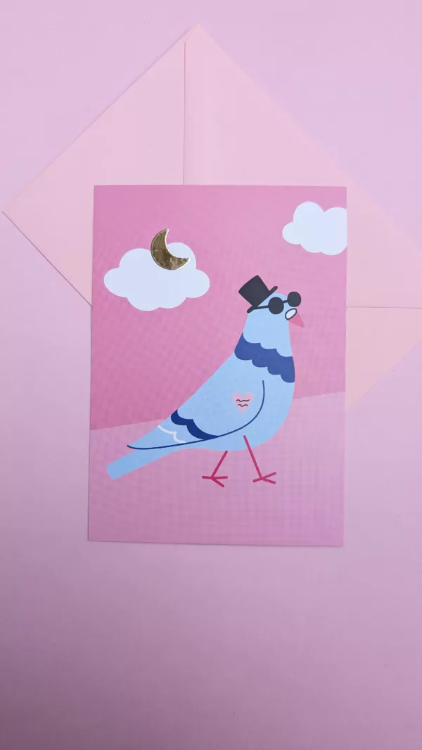 Carte postale - Pigeon rigolo