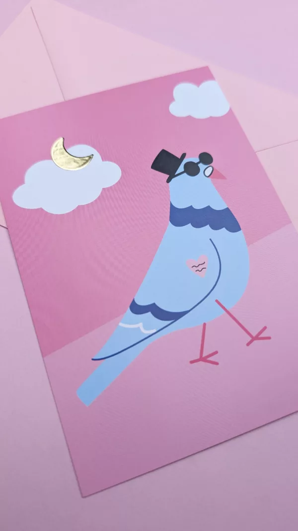 Carte postale - Pigeon rigolo