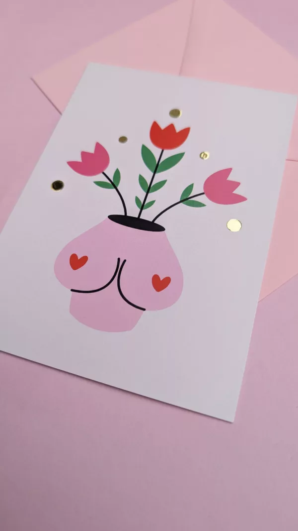 Carte postale - Boobs fleuris