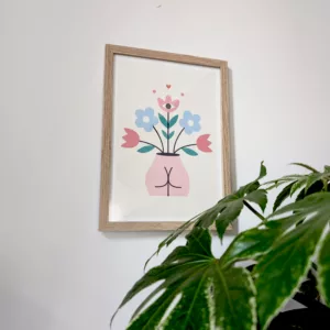 Affiche vase fesses fleuries – Image 2