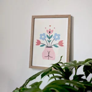 Affiche vase fesses fleuries – Image 1