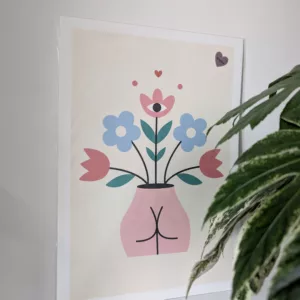 Affiche vase fesses fleuries – Image 3