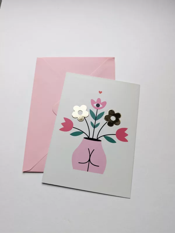 Carte postale - Fesses en fleurs
