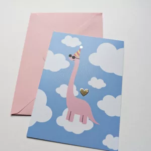 Carte postale - Dino en fête – Image 1