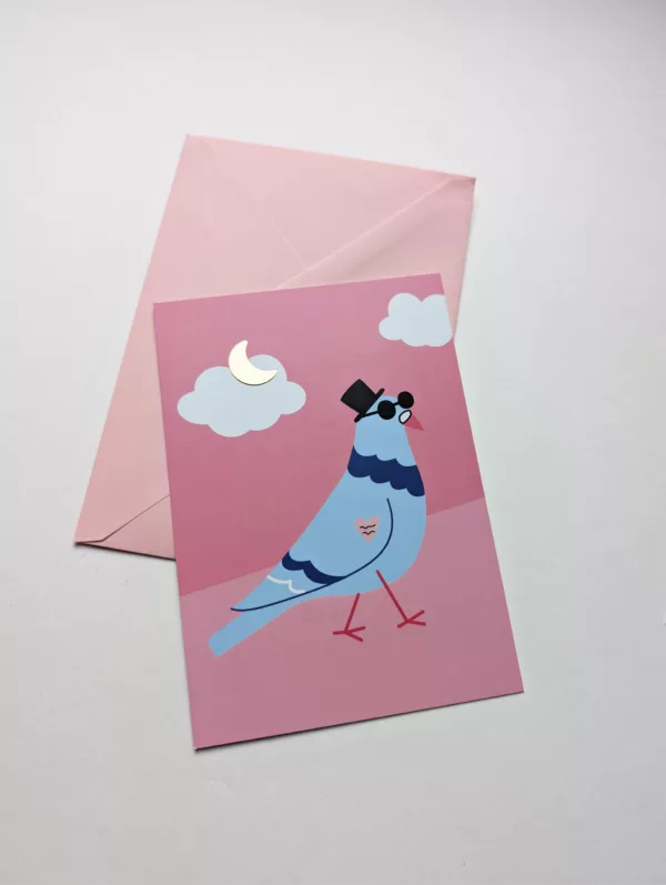 Carte postale - Pigeon rigolo